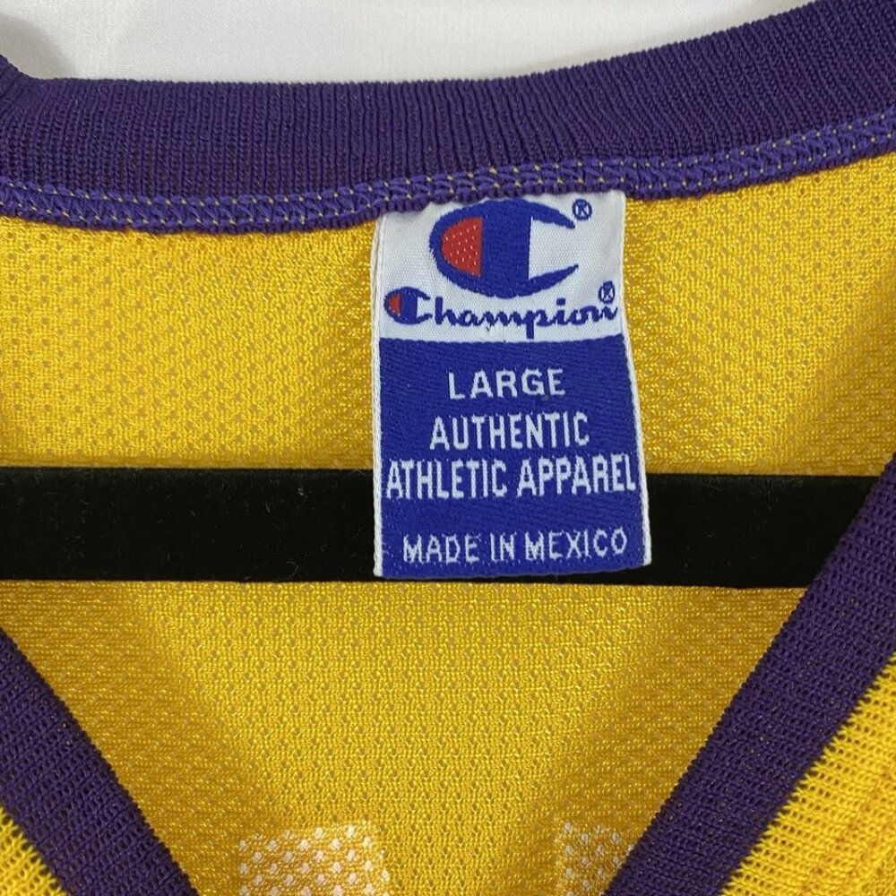VTG Champion Los Angeles Lakers Kobe Bryant #8 Yellow NBA Jersey Size Large - Picture 6 of 7